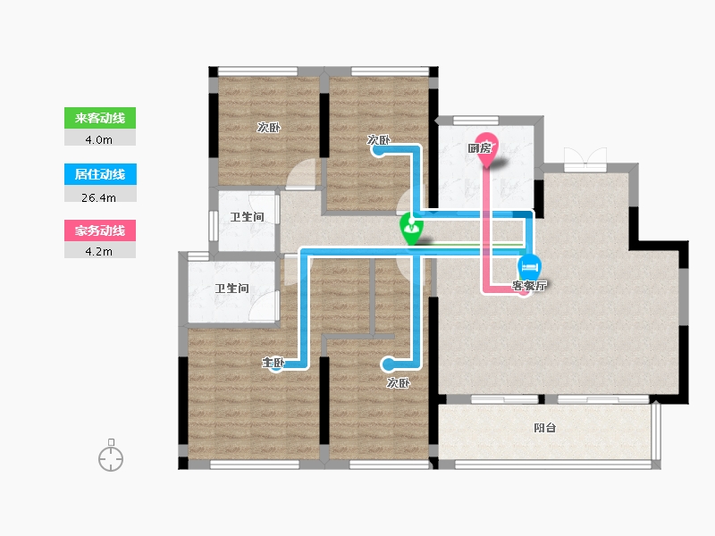 福建省-福州市-中茵天俊玖珑台-108.00-户型库-动静线