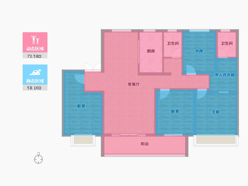 江苏省-淮安市-水沐明悦府-118.06-户型库-动静分区