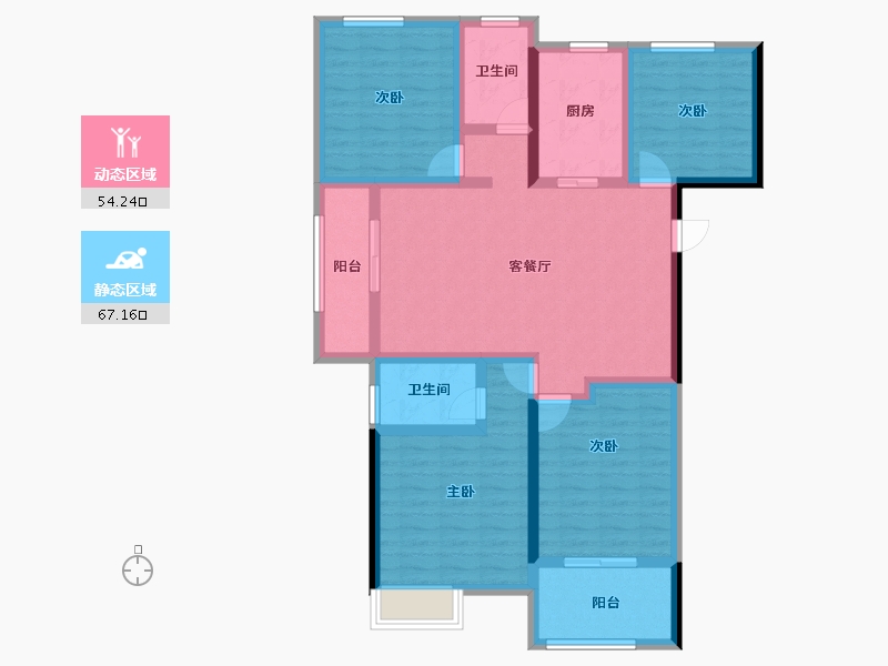 山东省-烟台市-福盛莱州府-107.34-户型库-动静分区