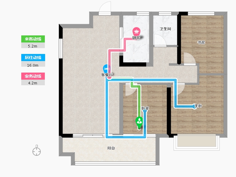 安徽省-芜湖市-南陵和顺紫悦府-85.76-户型库-动静线