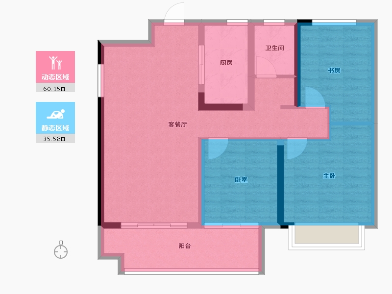 安徽省-芜湖市-南陵和顺紫悦府-85.76-户型库-动静分区