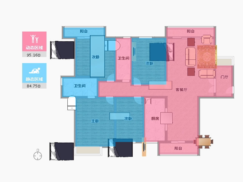 山东省-济宁市-公园壹号-160.20-户型库-动静分区