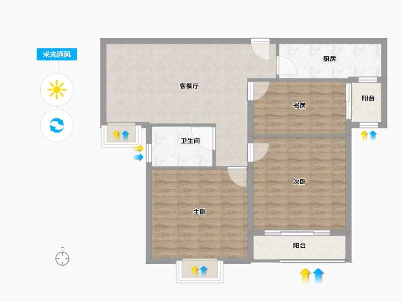 山东省-济宁市-华硕天韵-86.80-户型库-采光通风