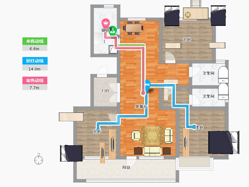 山东省-济宁市-保利时光印象-111.19-户型库-动静线