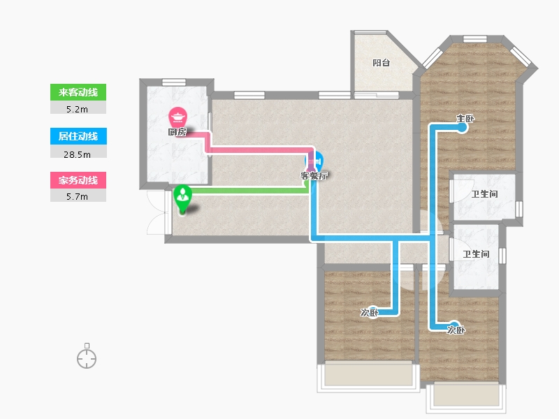 四川省-攀枝花市-龙信·翡翠湾-89.26-户型库-动静线