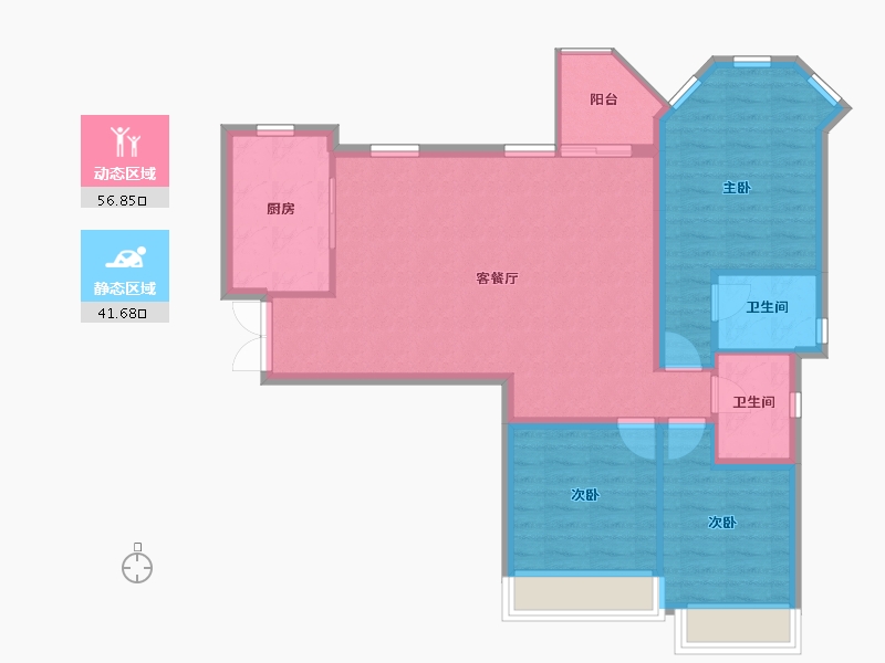 四川省-攀枝花市-龙信·翡翠湾-89.26-户型库-动静分区