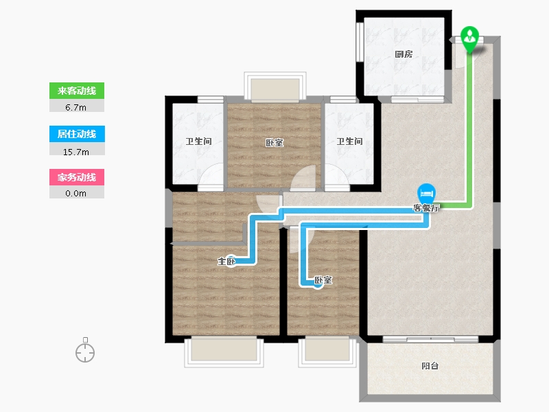 山东省-济宁市-济宁恒大御峰-104.60-户型库-动静线