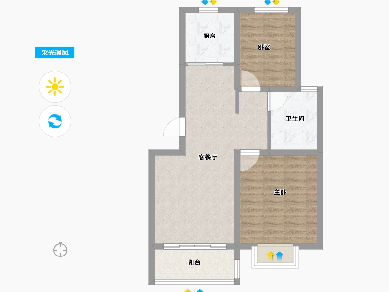 山东省-烟台市-日昇山水苑-63.20-户型库-采光通风