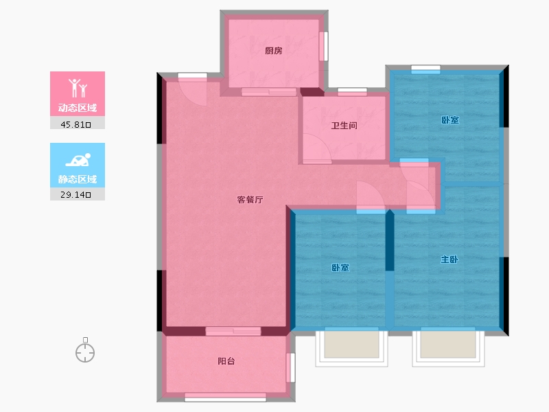 河南省-信阳市-蓝光雍锦府-72.01-户型库-动静分区