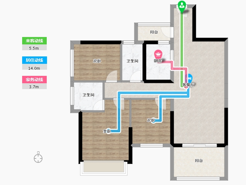 广东省-湛江市-智领汇锦轩-91.56-户型库-动静线