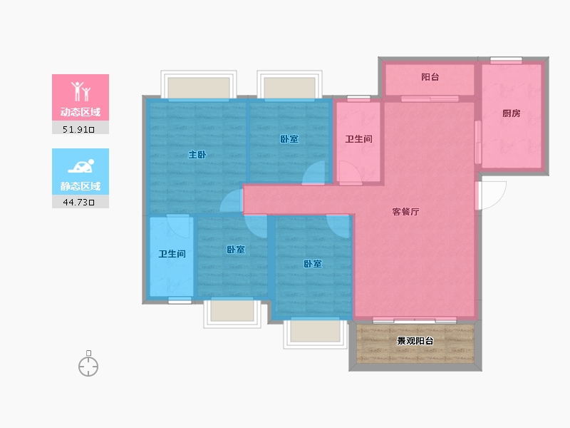 广东省-清远市-富强花园-93.32-户型库-动静分区