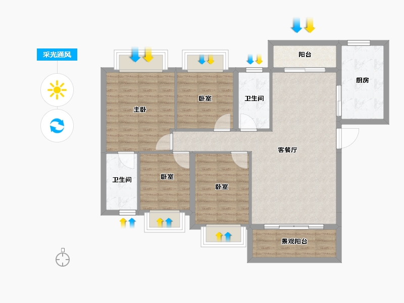 广东省-清远市-富强花园-93.32-户型库-采光通风