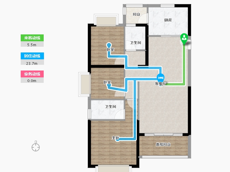 山东省-济宁市-济宁恒大御峰-104.32-户型库-动静线