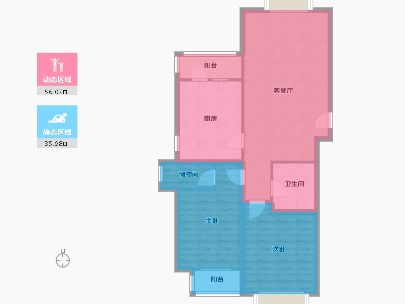 天津-天津市-通达·尚城-91.84-户型库-动静分区