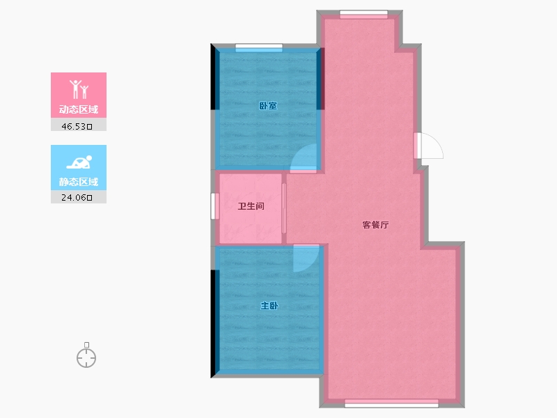 吉林省-松原市-飞达·江玺台-63.66-户型库-动静分区