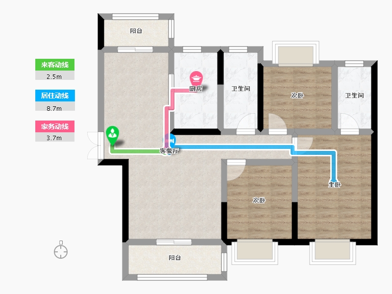 湖南省-湘潭市-致地昭华府-87.39-户型库-动静线