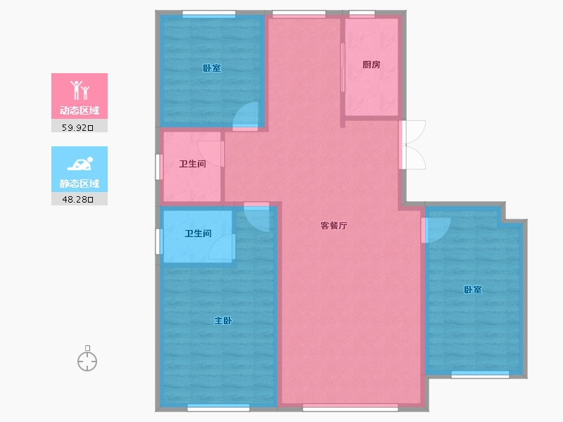 内蒙古自治区-赤峰市-家和家美-97.71-户型库-动静分区