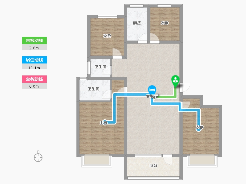 山东省-济宁市-九巨龙龙城华府-111.53-户型库-动静线