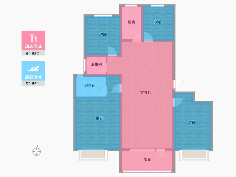 山东省-济宁市-九巨龙龙城华府-111.53-户型库-动静分区