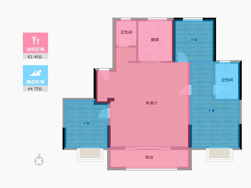 浙江省-宁波市-春语云树-107.32-户型库-动静分区