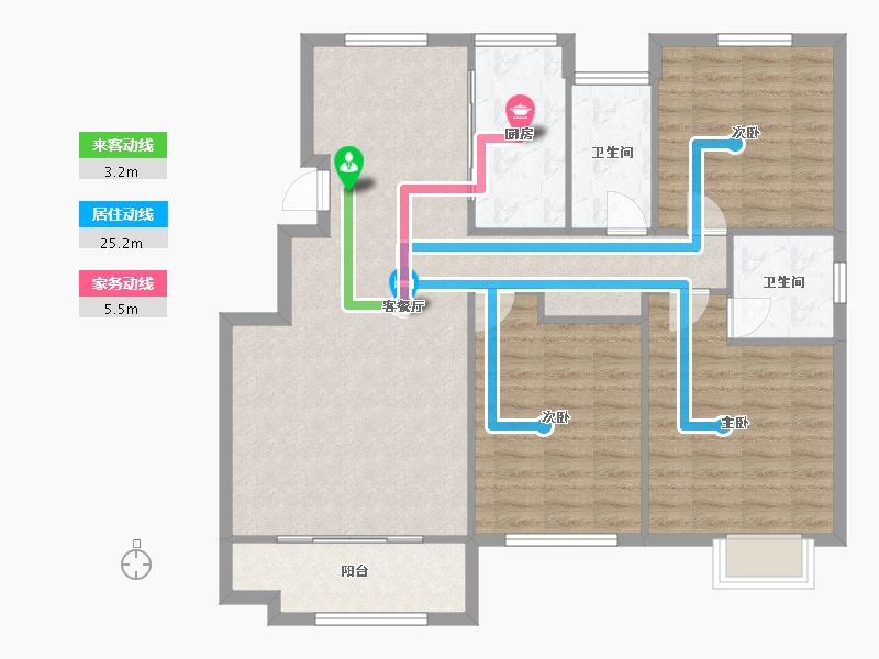 山东省-济宁市-东方御府-105.32-户型库-动静线