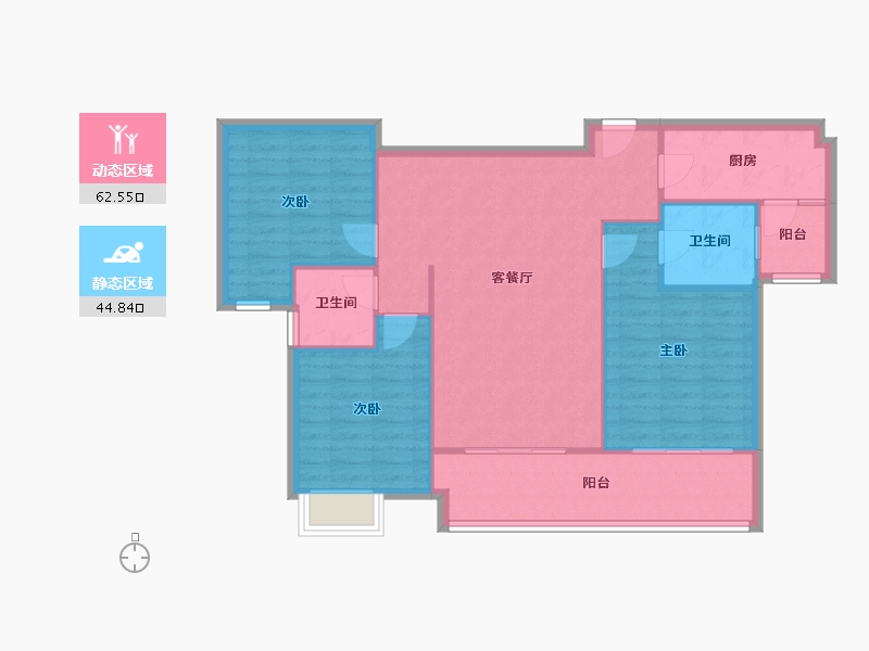 四川省-成都市-兴城人居金云府-90.00-户型库-动静分区