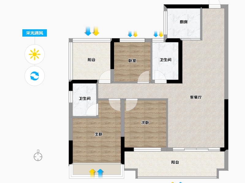 广西壮族自治区-贵港市-精通熙悦-92.48-户型库-采光通风