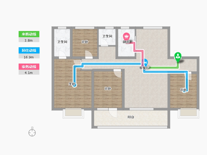 山东省-济宁市-九巨龙龙城公馆-118.15-户型库-动静线