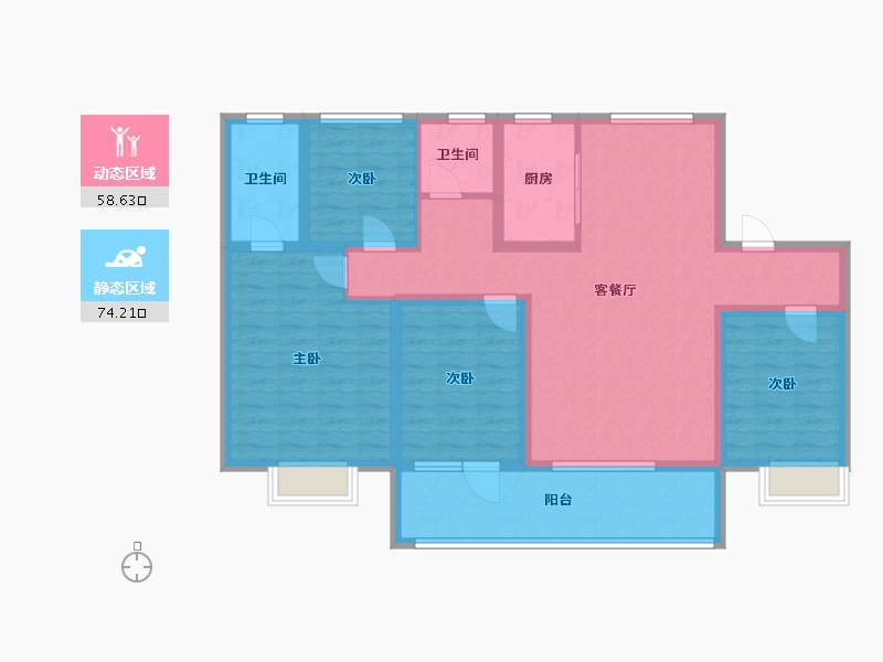 山东省-济宁市-九巨龙龙城公馆-118.15-户型库-动静分区