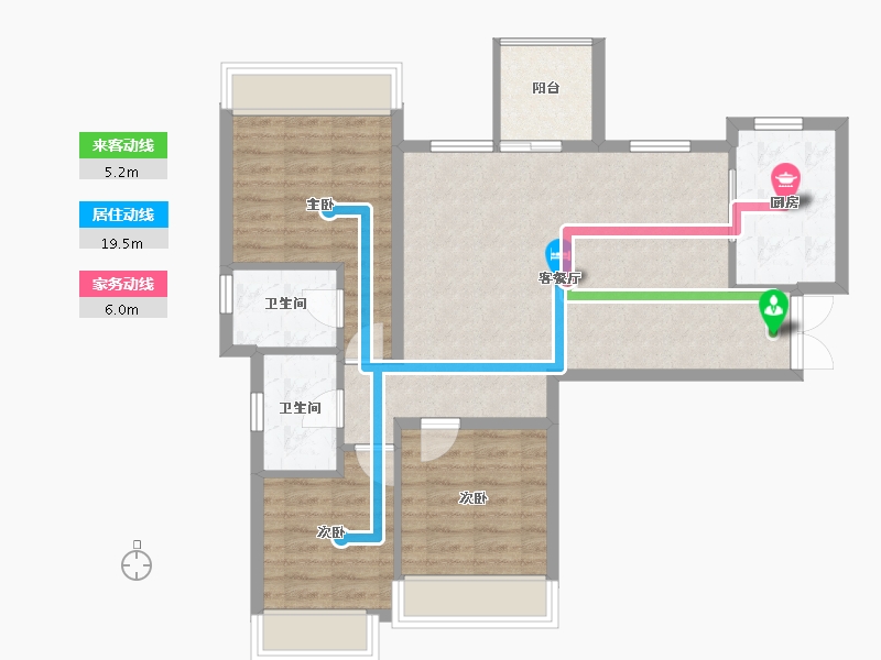 四川省-攀枝花市-龙信·翡翠湾-85.04-户型库-动静线