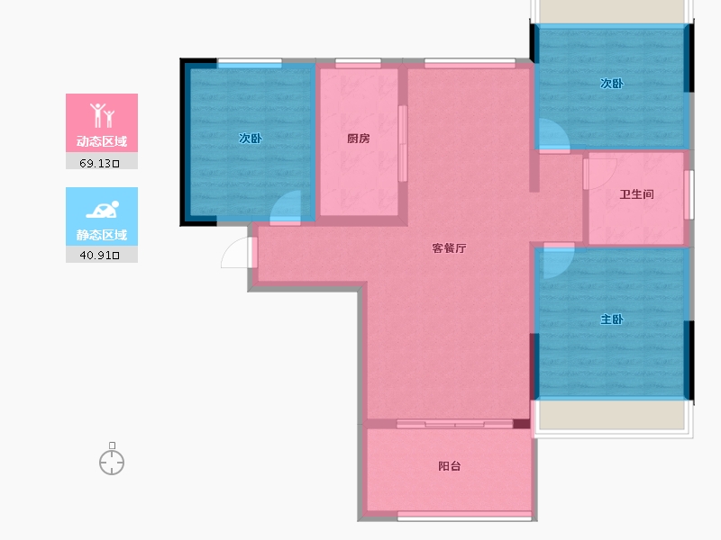 湖南省-湘西土家族苗族自治州-众诚龙城天御-99.39-户型库-动静分区