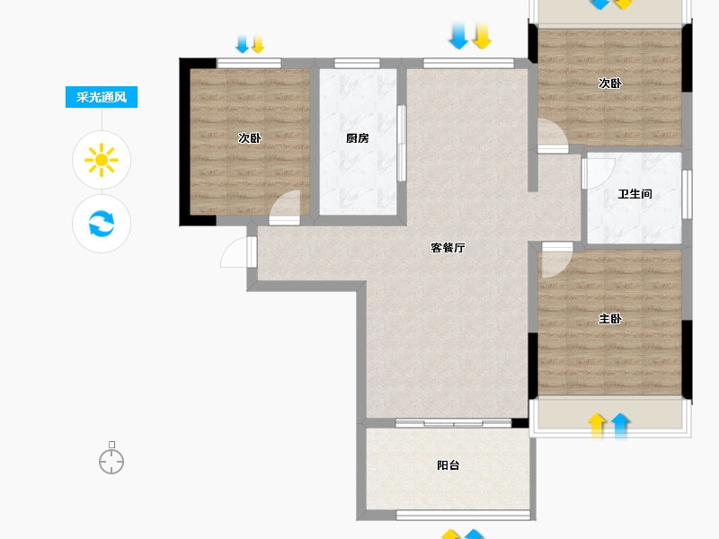 湖南省-湘西土家族苗族自治州-众诚龙城天御-99.39-户型库-采光通风