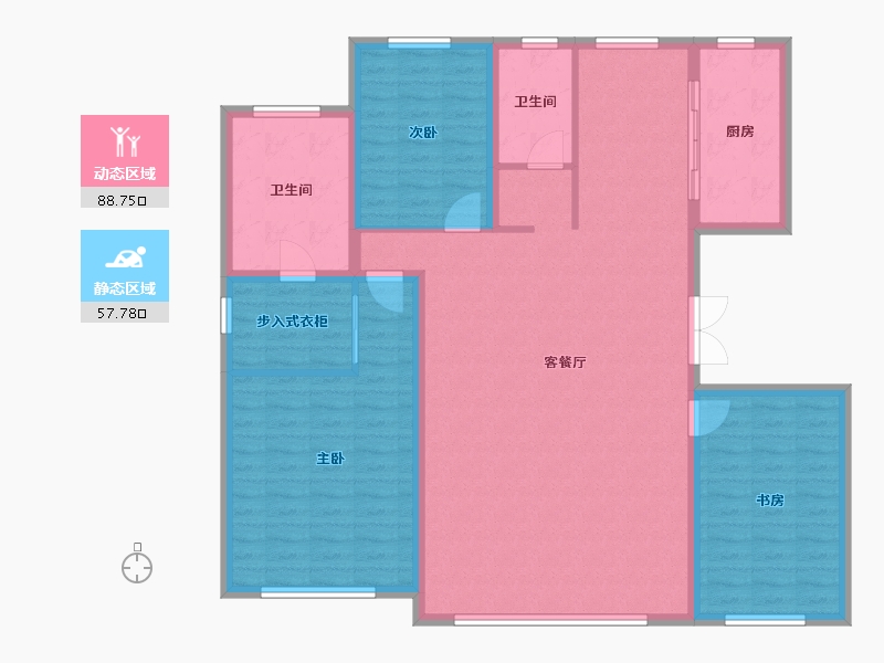 黑龙江省-哈尔滨市-磐石金江悦-133.69-户型库-动静分区