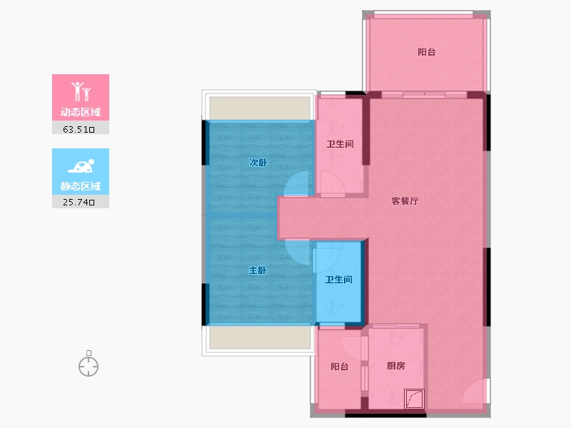 广东省-湛江市-华和南国银苑-80.00-户型库-动静分区