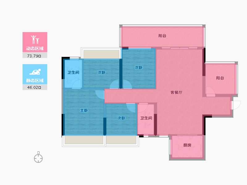 广西壮族自治区-贵港市-精通熙悦-107.82-户型库-动静分区