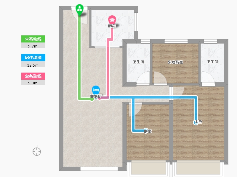 内蒙古自治区-赤峰市-碧桂园天玥湾-74.19-户型库-动静线