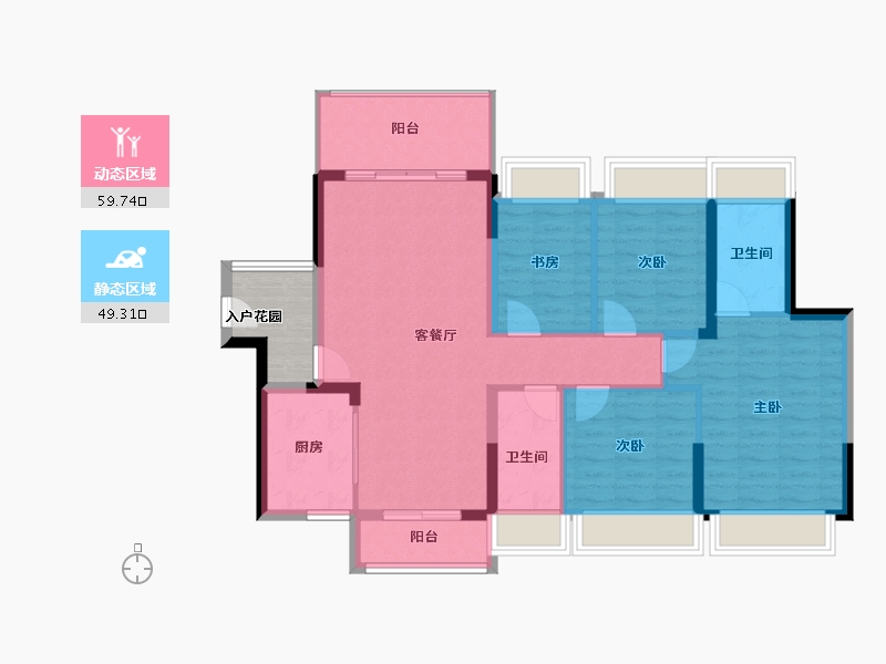 广东省-清远市-篁胜新城-102.76-户型库-动静分区