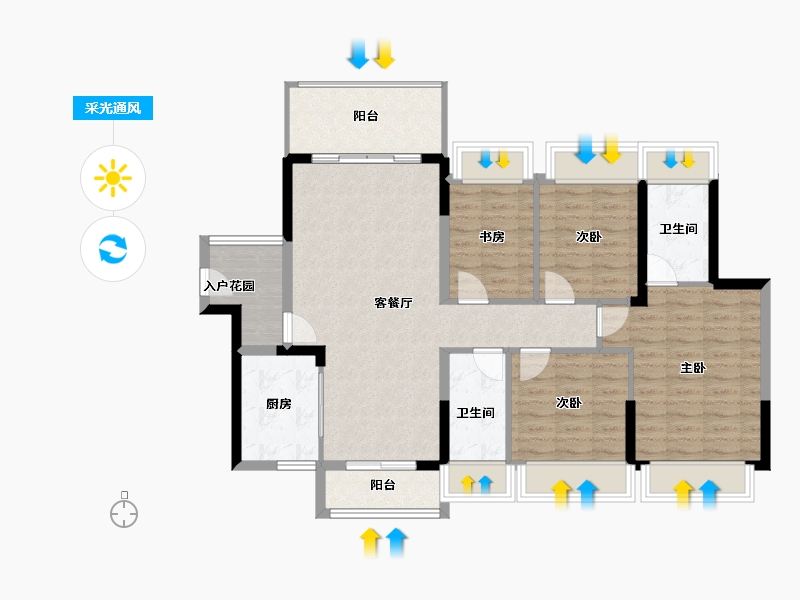 广东省-清远市-篁胜新城-102.76-户型库-采光通风