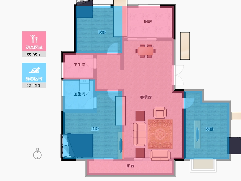 河南省-濮阳市-冶都玖號院一期-106.00-户型库-动静分区