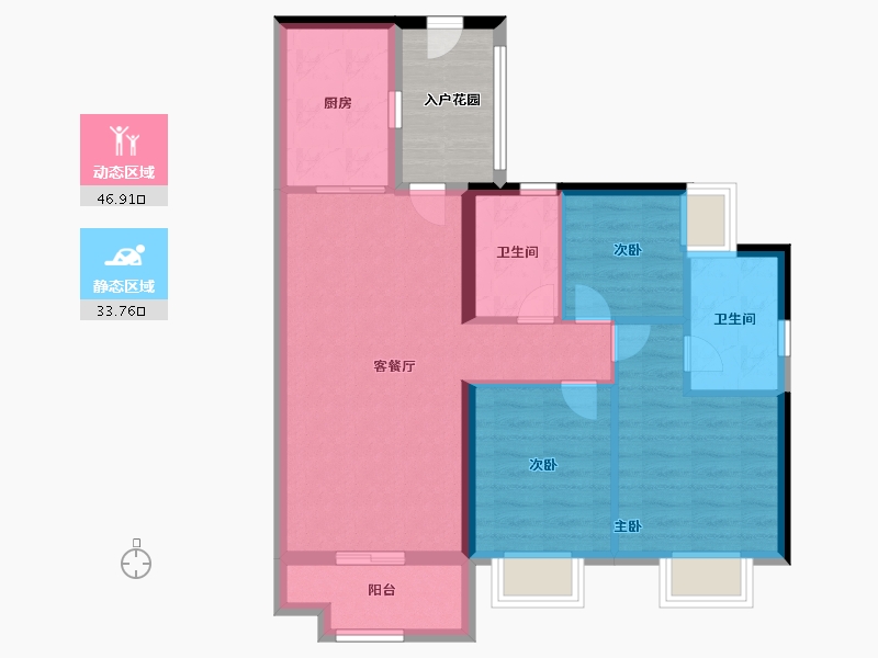 广东省-广州市-实地广州常春藤-77.60-户型库-动静分区