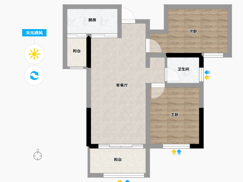 湖南省-湘西土家族苗族自治州-众诚龙城天御-56.99-户型库-采光通风