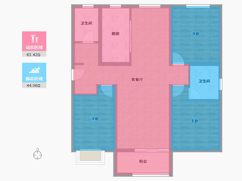 山东省-济宁市-皇营东郡-96.00-户型库-动静分区