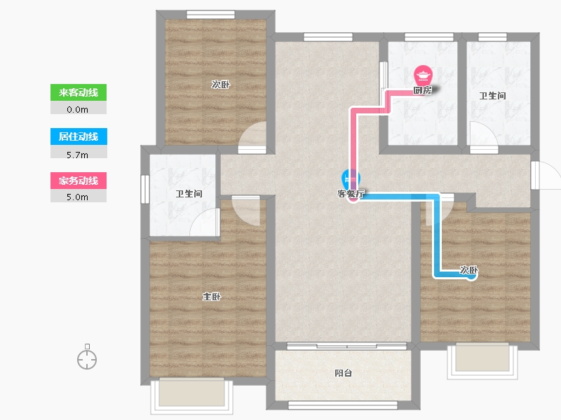 陕西省-渭南市-汇邦沋河瑞府-100.80-户型库-动静线