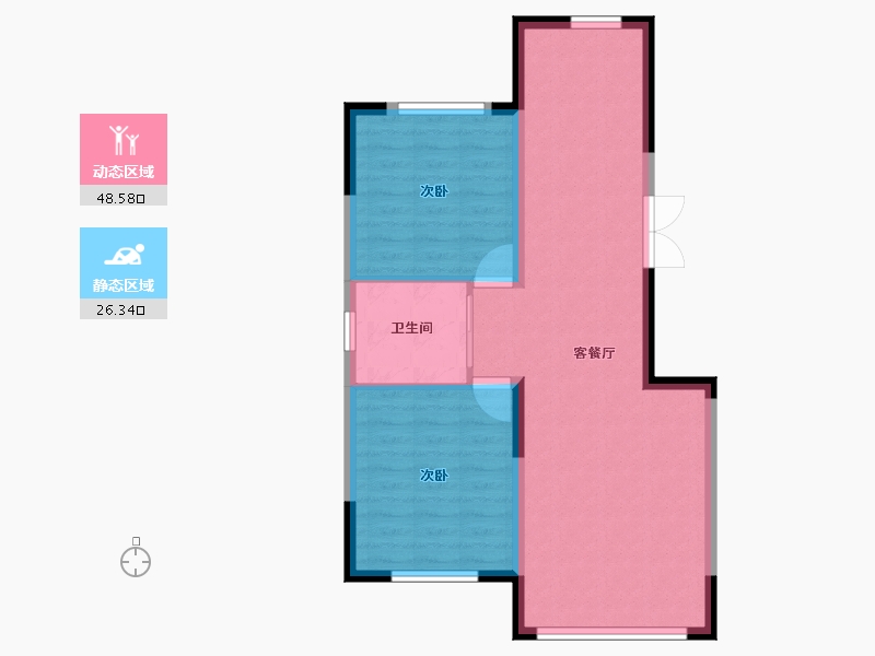 辽宁省-抚顺市-电建地产海赋外滩-68.08-户型库-动静分区