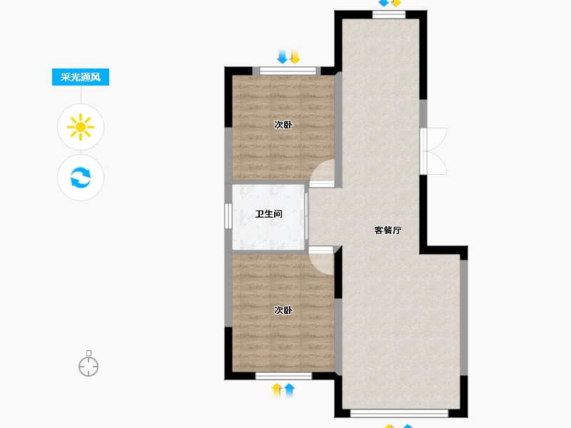 辽宁省-抚顺市-电建地产海赋外滩-68.08-户型库-采光通风