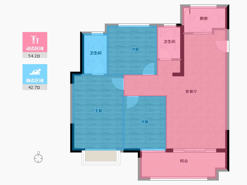 福建省-漳州市-漳州宝龙广场-88.08-户型库-动静分区