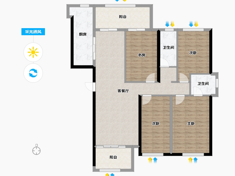 福建省-莆田市-外滩壹号-124.59-户型库-采光通风