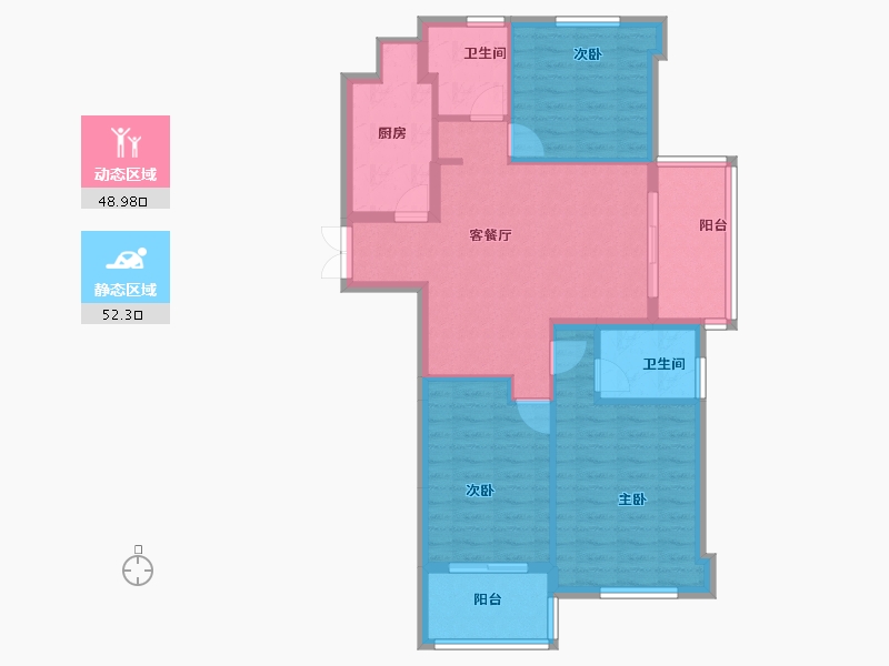 福建省-宁德市-庭盛·阳光壹号院-91.28-户型库-动静分区