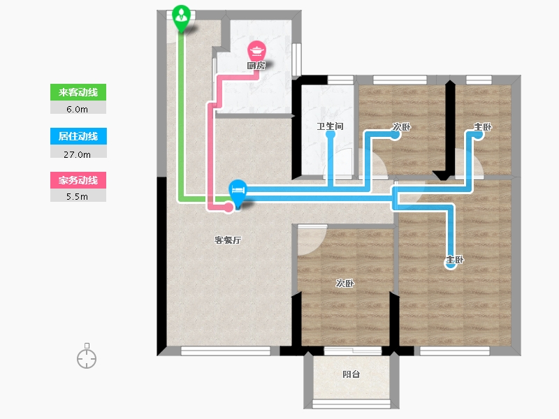 福建省-漳州市-漳州宝龙广场-71.28-户型库-动静线