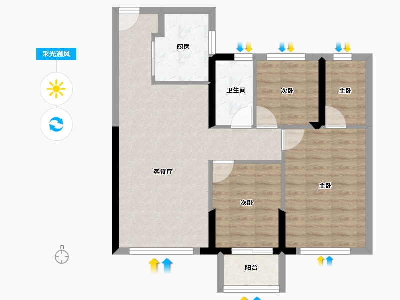 福建省-漳州市-漳州宝龙广场-71.28-户型库-采光通风